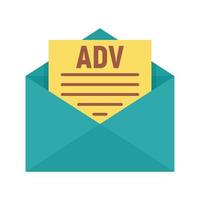 icono de correo de publicidad vector aislado plano