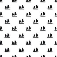 Vietnamese junk boat pattern, simple style vector