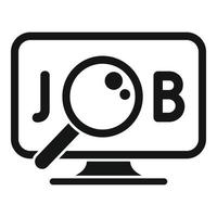 Online job search icon simple vector. Computer interview vector