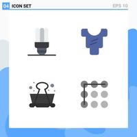 4 Creative Icons Modern Signs and Symbols of energy saving school baby clip pattern Editable Vector Design Elements