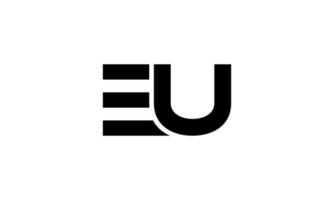diseño del logotipo de la UE. diseño inicial del logotipo de la carta de la UE monograma vector diseño pro vector.