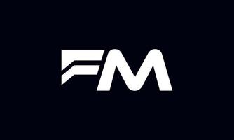 diseño de logotipo FM. diseño inicial del logotipo de la letra fm monograma vector diseño pro vector.
