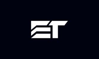 ET logo design. Initial ET letter logo design monogram vector design pro vector.