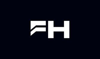 diseño de logotipo fh. diseño inicial del logotipo de la letra fh monograma vector diseño pro vector.