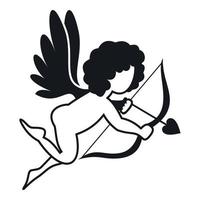 Love Cupid icon, simple style vector