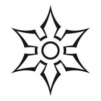 Ninja shuriken star weapon icon, outline style vector