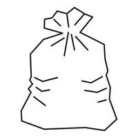 Garbage bag icon, outline style vector