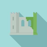 Ireland fortress icon flat vector. Dublin castle vector