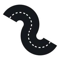 Zigzag road icon, simple style vector
