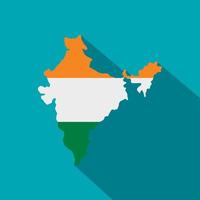 Indian map icon, flat style vector