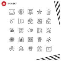 Stock Vector Icon Pack of 25 Line Signs and Symbols for been usa news star men Editable Vector Design Elements