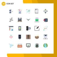 Modern Set of 25 Flat Colors Pictograph of topology hierarchy shine technology file Editable Vector Design Elements