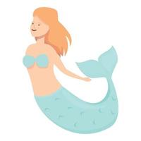 vector de dibujos animados de icono de sirena de natación. linda chica del mar