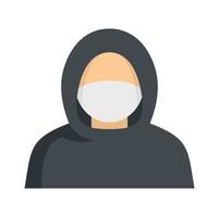 Protester man icon flat isolated vector