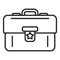 Work briefcase icon outline vector. Event time vector
