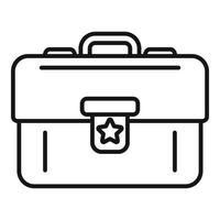 Work briefcase icon outline vector. Event time vector