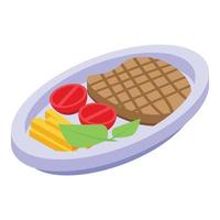 Steak food icon isometric vector. National food vector