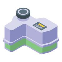 Green antifreeze pot icon isometric vector. Car engine vector