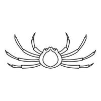 icono de cangrejo araña, estilo de esquema vector