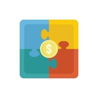 Crowdfunding puzzle icon flat isolated vector
