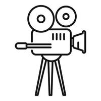 vector de contorno de icono de cámara de película. cine cine