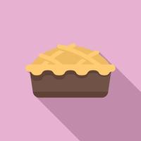 Apple pie tart icon flat vector. Cute fruit vector