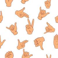 Gesture pattern, cartoon style vector