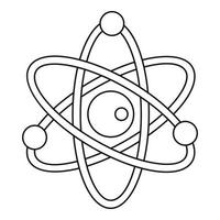 Model of atom icon, outline style vector