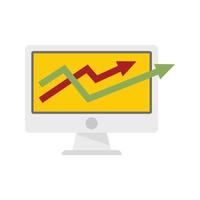 Trade war graph icon flat isolated vector