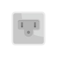 Type B power socket icon flat isolated vector