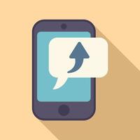 Data phone repost icon flat vector. Research graph vector