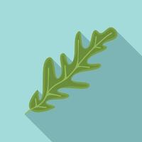 vector plano de icono de hoja de rúcula. planta de rúcula