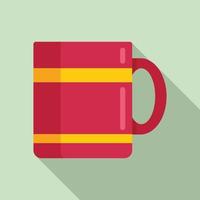 vector plano del icono de la reflexión de la taza. taza de café