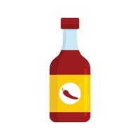 Chili sauce bottle icon flat isolated vector