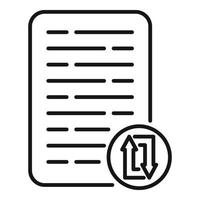 Document repost icon outline vector. Report data vector