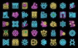 Enzymes icons set vector neon