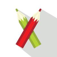 Pencils icon, flat style vector