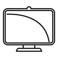 vector de contorno de icono de monitor de cámara web. pantalla de la computadora