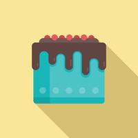 Happy cake icon flat vector. Sweet party vector