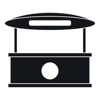 Shopping counter with tent icon, simple style vector