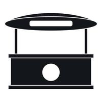 Shopping counter with tent icon, simple style vector