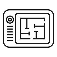 Tablet redesign icon outline vector. Web page vector