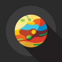 icono de planeta multicolor, estilo plano vector