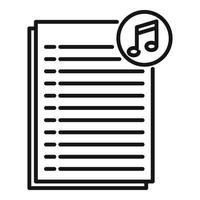 Podcast playlist icon outline vector. Music song vector