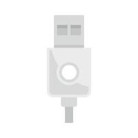 Modern usb cable icon flat isolated vector
