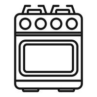 vector de contorno de icono de estufa de cocina. cocina de gas