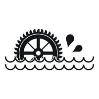 Waterwheel icon, simple style vector