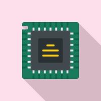 Pc processor icon flat vector. Computer core vector