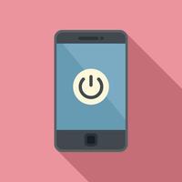 Turn off smartphone icon flat vector. Turn off mobile phone vector
