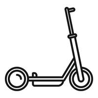 vector de contorno de icono de scooter eléctrico. patada de transporte